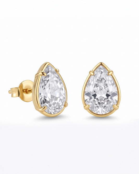 Duo | Damla Taşlı Gold Renk Küpe